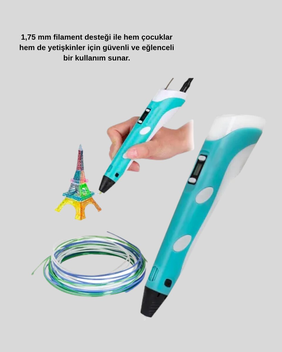 3D Yazıcı Kalem Taşınabilir FDM Teknolojili ve Çok Amaçlı Kullanımlı 3D Yazıcı Kalem Taşınabilir FDM Teknolojili ve Çok Amaçlı Kullanımlı
