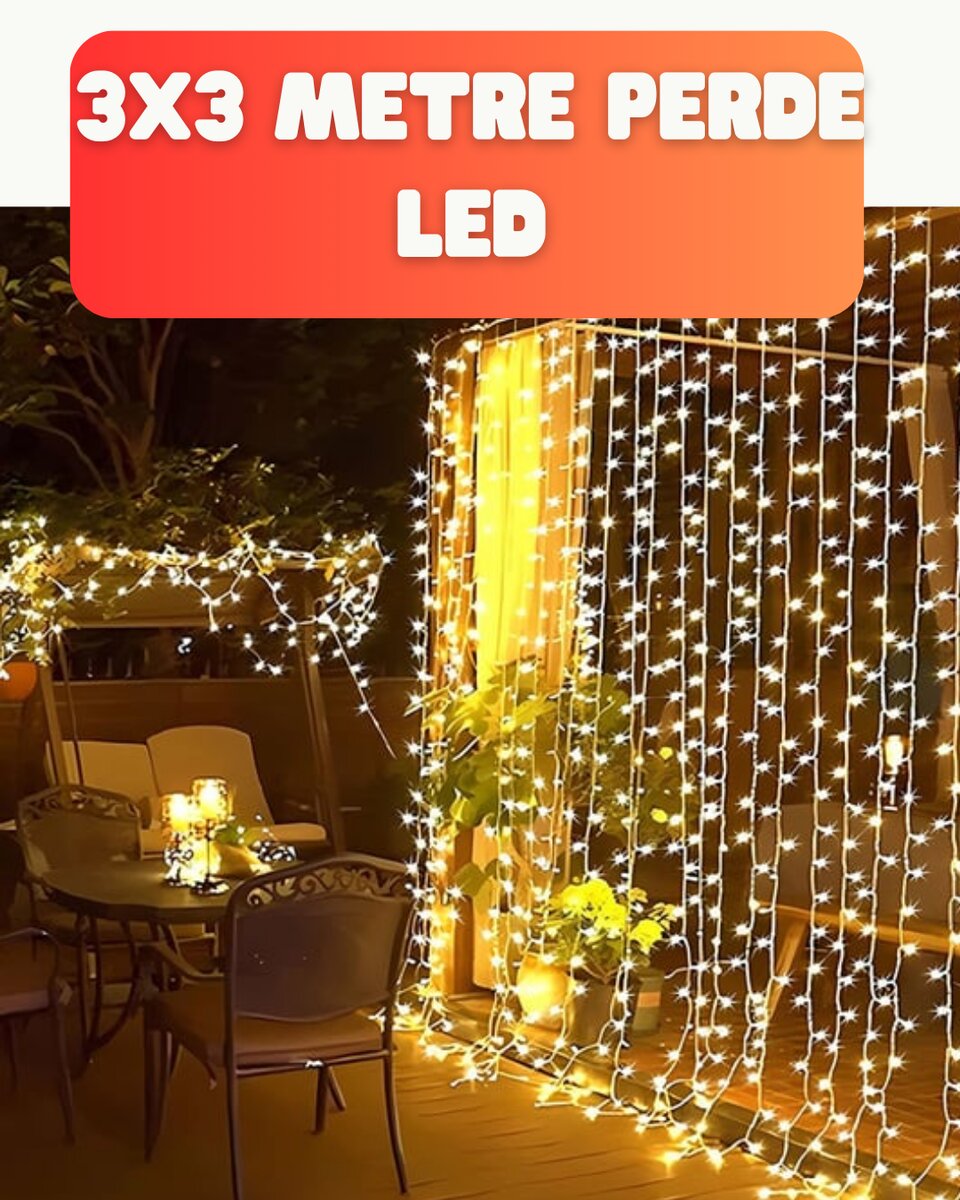3x3 Metre Şelale LED Perde Işık İç Dış Mekân Dekorasyonu 3x3 Metre Şelale LED Perde Işık İç Dış Mekân Dekorasyonu