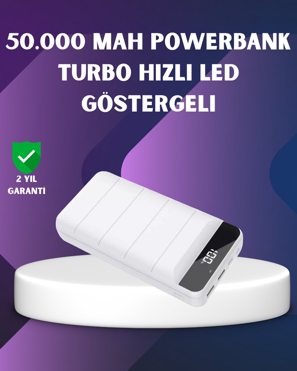 50000mAh Yüksek Kapasiteli Powerbank Hızlı Şarj ve LED Ekranlı 50000mAh Yüksek Kapasiteli Powerbank Hızlı Şarj ve LED Ekranlı