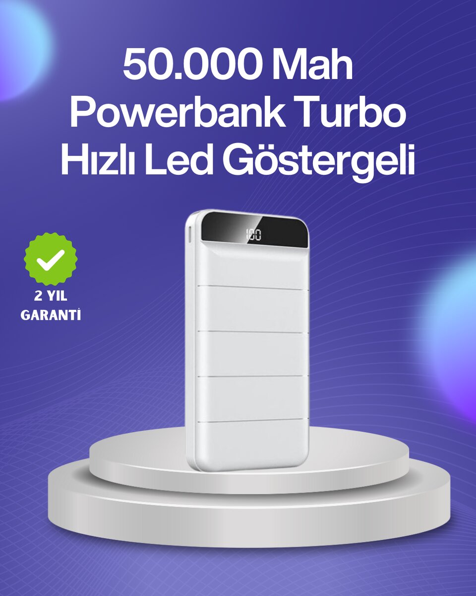 4 Cihazı Aynı Anda Şarj Edebilen Güçlü Powerbank 50000 mAh 4 Cihazı Aynı Anda Şarj Edebilen Güçlü Powerbank 50000 mAh