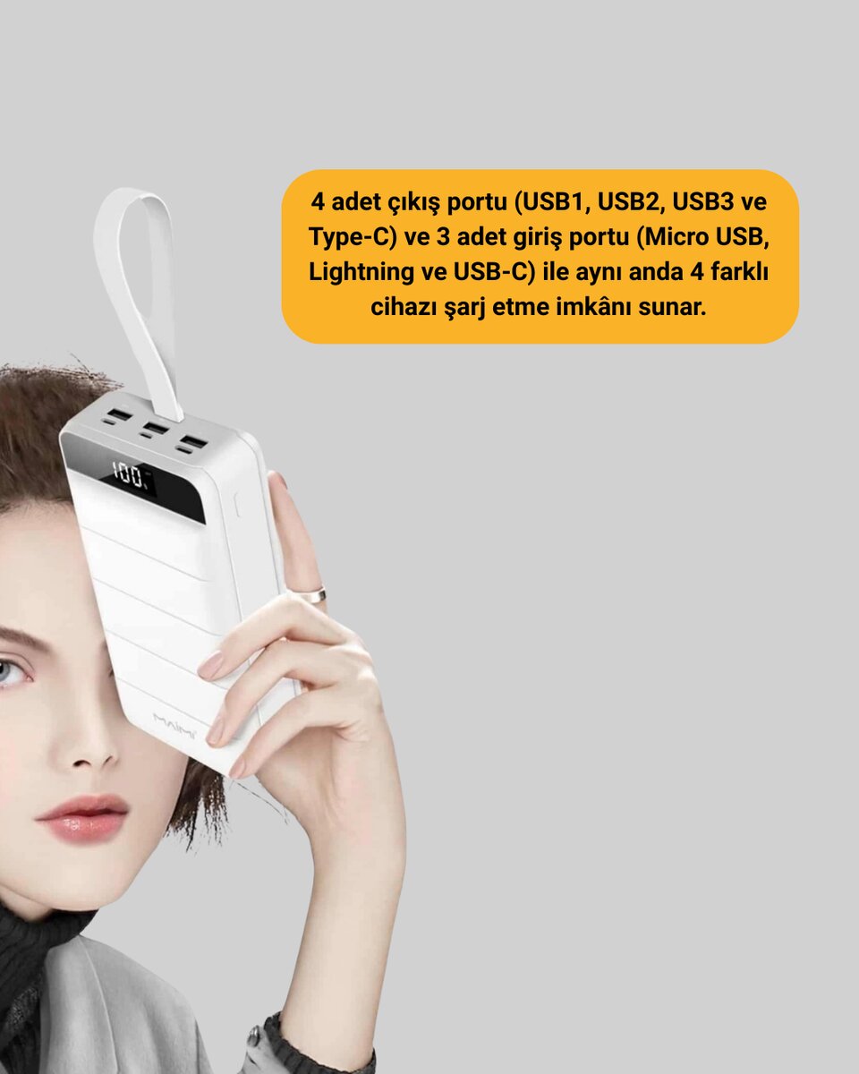 Lightning ve Type-C Girişli 50000mAh Powerbank Lightning ve Type-C Girişli 50000mAh Powerbank