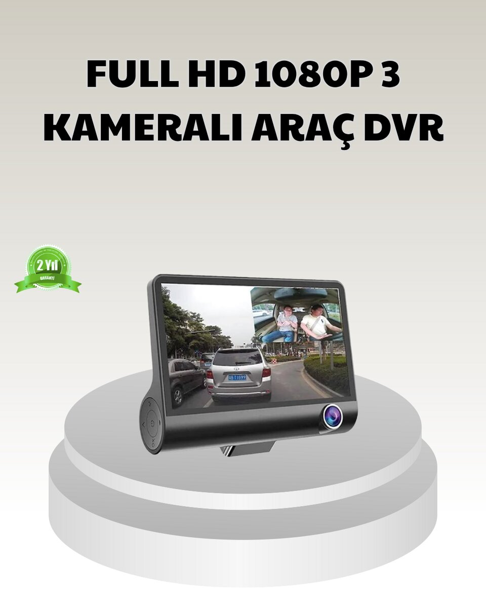 Araç DVR Kamerası 3’lü 170° Geniş Açılı Full HD ve Park Destekli Araç DVR Kamerası 3’lü 170° Geniş Açılı Full HD ve Park Destekli