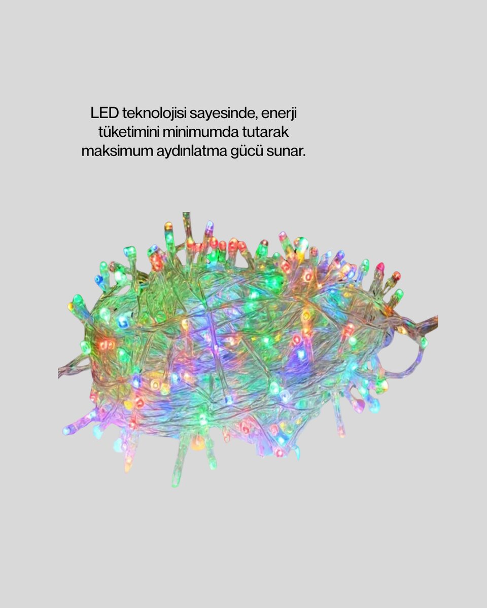 Şeffaf Kablolu 50 Ampullü 5 Metre LED Işık Dekoratif Aydınlatma Şeffaf Kablolu 50 Ampullü 5 Metre LED Işık Dekoratif Aydınlatma