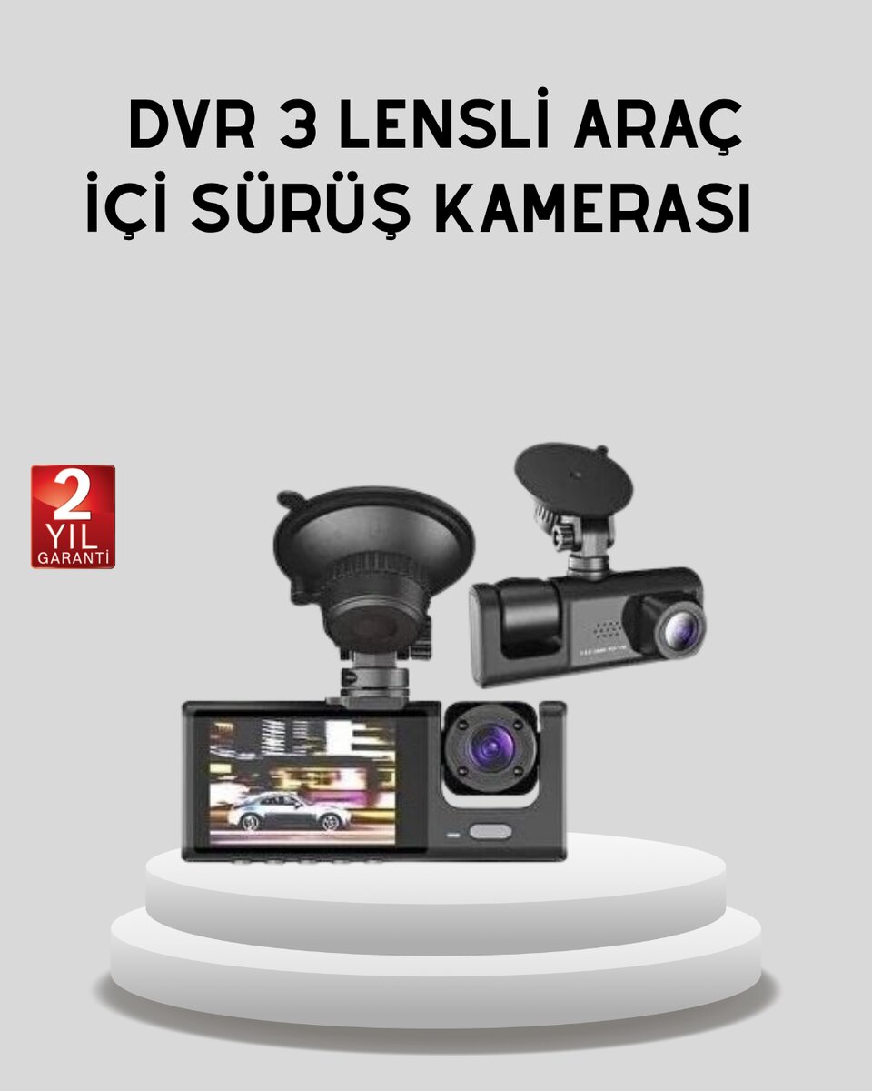 Full HD Üç Kameralı Araç Kamerası 170° Geniş Açılı ve Park Destekli Full HD Üç Kameralı Araç Kamerası 170° Geniş Açılı ve Park Destekli