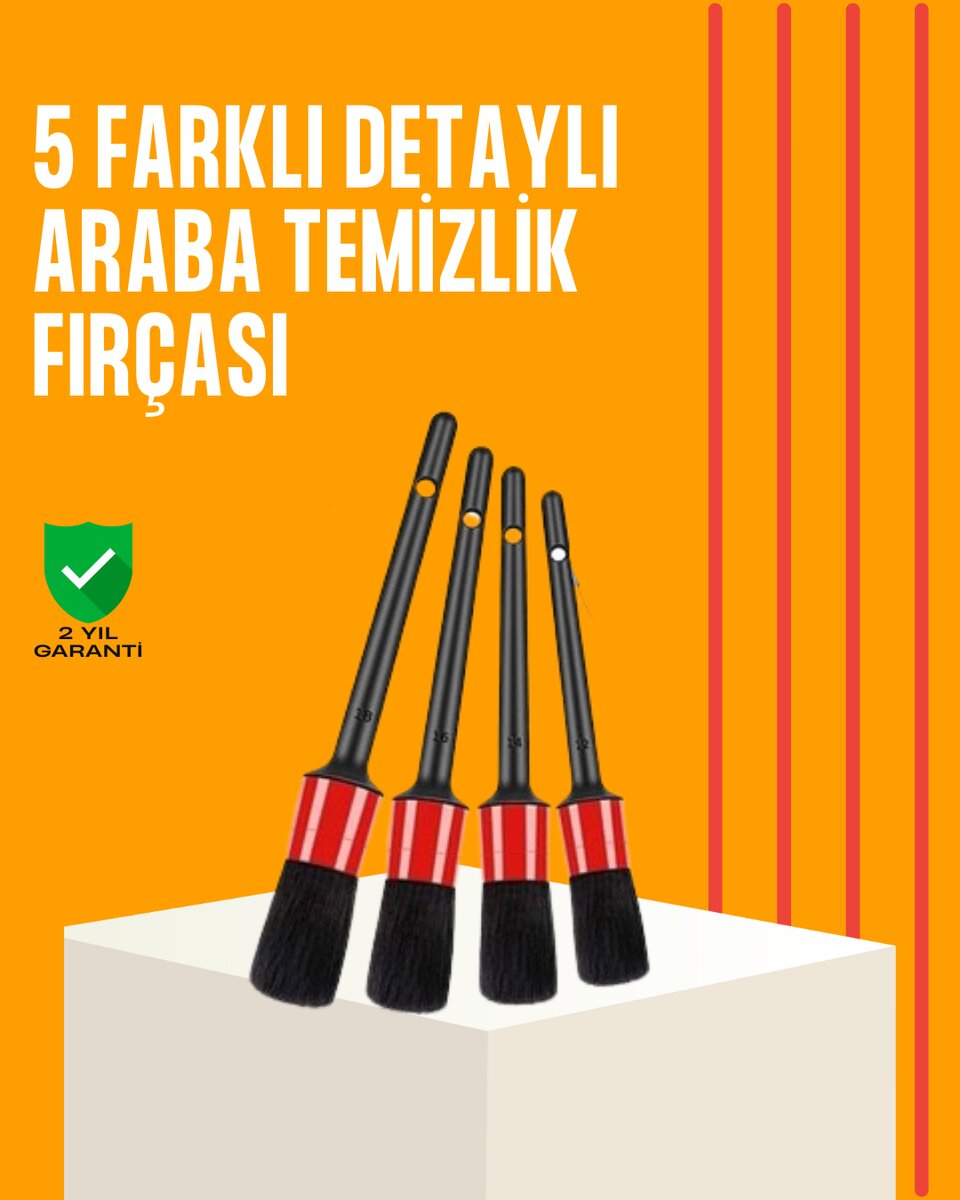 Araba Temizliği İçin 5 Parça Fırça Takımı Araba Temizliği İçin 5 Parça Fırça Takımı