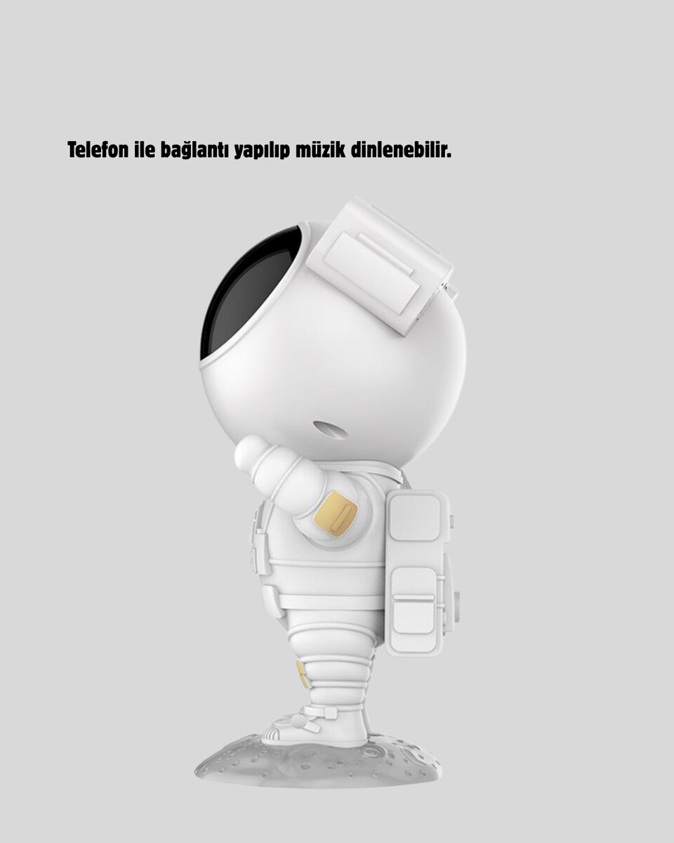 Bluetooth Müzikli Astronot Projeksiyon Lambası Yıldız ve Ay Efektli Bluetooth Müzikli Astronot Projeksiyon Lambası Yıldız ve Ay Efektli
