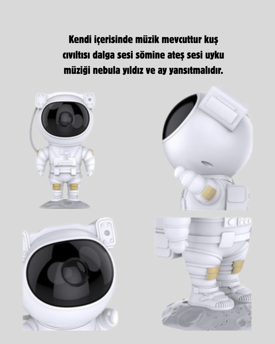 Astronot Galaksi Projeksiyon Lambası Bluetooth Bağlantılı ve Uzaktan Kontrollü Astronot Galaksi Projeksiyon Lambası Bluetooth Bağlantılı ve Uzaktan Kontrollü