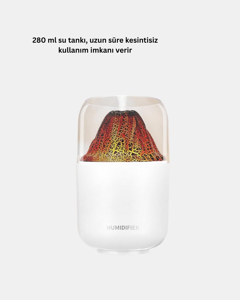 280ml Alev Işıklı Ultrasonik Hava Nemlendirici Sessiz ve USB Şarjlı 280ml Alev Işıklı Ultrasonik Hava Nemlendirici Sessiz ve USB Şarjlı
