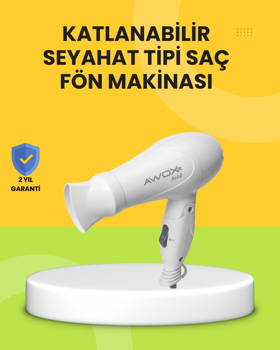 Katlanır Gövdeli Saç Kurutma Makinesi Ev ve Valiz Kullanımı Katlanır Gövdeli Saç Kurutma Makinesi Ev ve Valiz Kullanımı