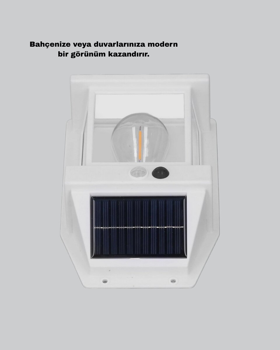 Üç Modlu Güneş Enerjili Duvar Lambası 1800mAh Bataryalı ve Hareket Sensörlü Üç Modlu Güneş Enerjili Duvar Lambası 1800mAh Bataryalı ve Hareket Sensörlü