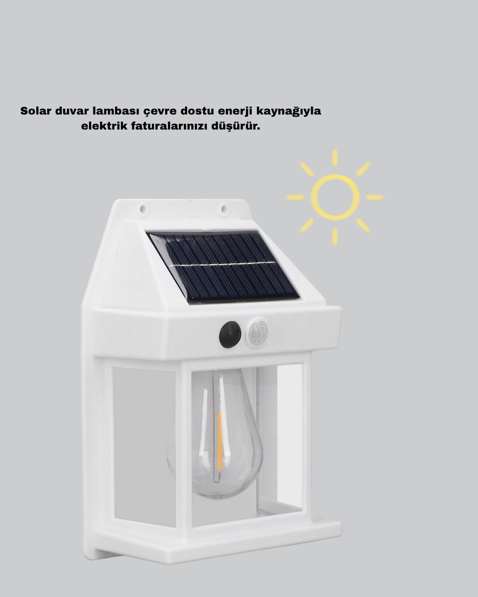 Güneş Enerjili Dış Mekan Sensörlü Duvar Lambası IP65 Su Geçirmez Güneş Enerjili Dış Mekan Sensörlü Duvar Lambası IP65 Su Geçirmez