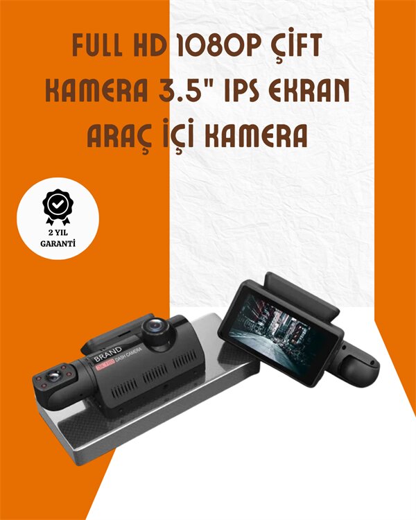 Araç İçi ve Ön Kameralı 3 İnç IPS Ekranlı Full HD Güvenlik Kamerası Araç İçi ve Ön Kameralı 3 İnç IPS Ekranlı Full HD Güvenlik Kamerası