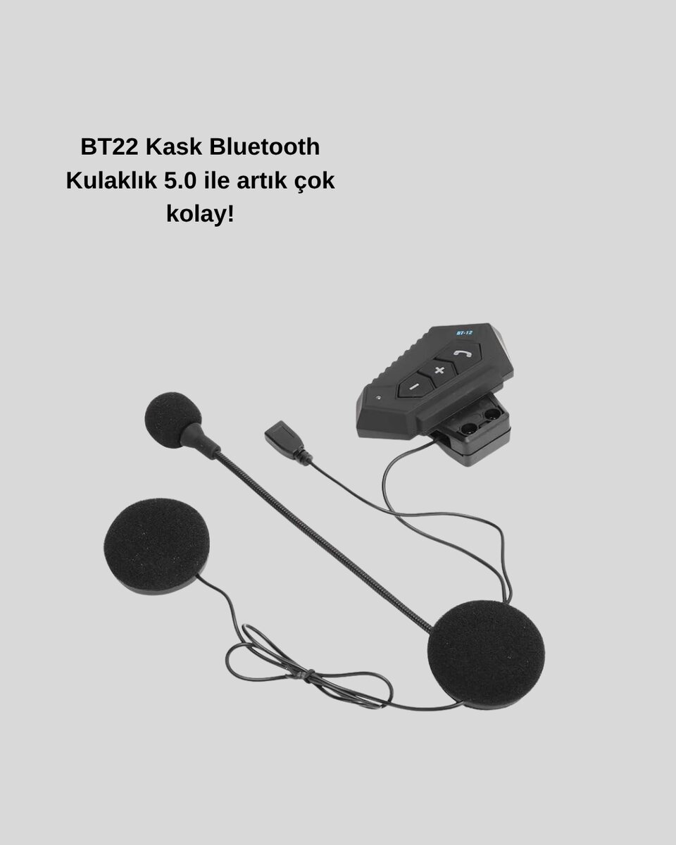 Motosiklet Kaskı İçin Bluetooth Kulaklık – Kablosuz, Mikrofonlu, Gürültü Azaltmalı BT22 Motosiklet Kaskı İçin Bluetooth Kulaklık – Kablosuz, Mikrofonlu, Gürültü Azaltmalı BT22