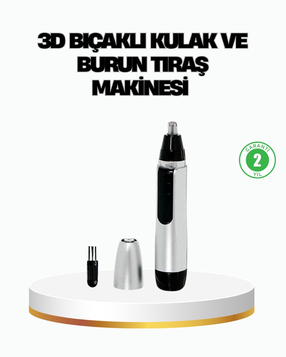 3D Bıçaklı Burun ve Kulak Tıraş Makinesi Pil ile Çalışan Taşınabilir Model 3D Bıçaklı Burun ve Kulak Tıraş Makinesi Pil ile Çalışan Taşınabilir Model