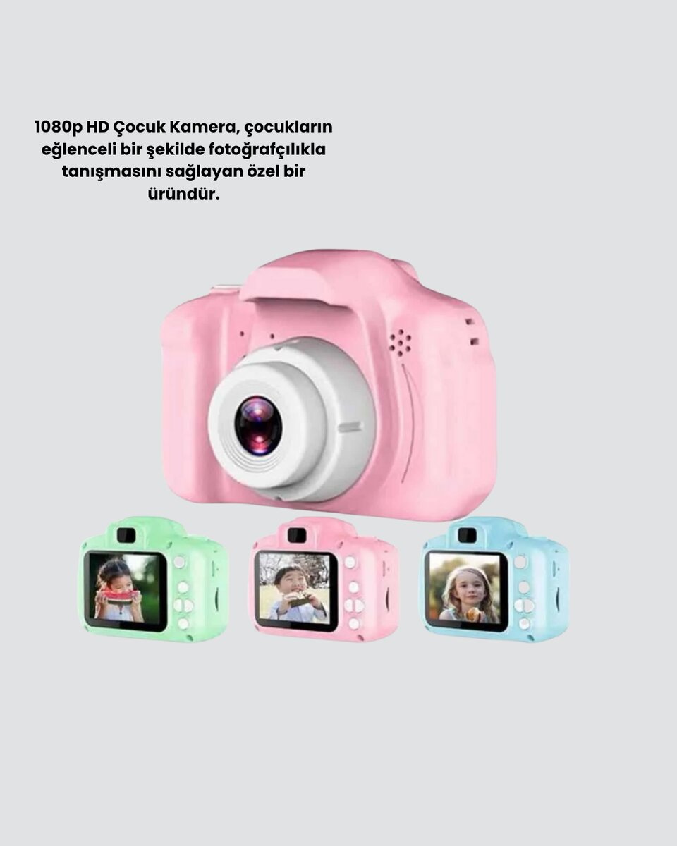 Pembe Mini 1080p HD Çocuk Kamera – 8MP, Video Kaydı,TF Kart Destekli Pembe Mini 1080p HD Çocuk Kamera – 8MP, Video Kaydı,TF Kart Destekli