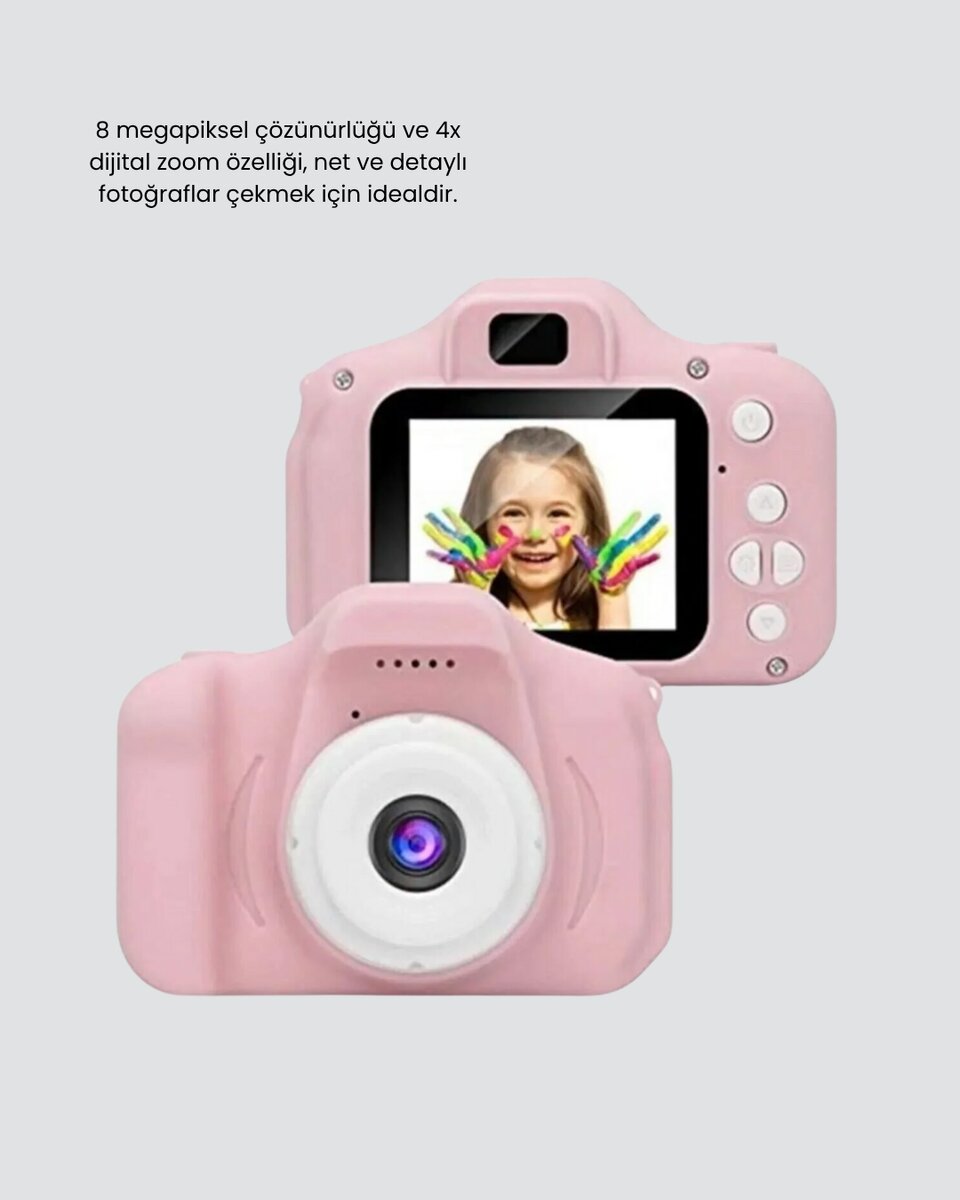 Pembe Mini 1080p HD Çocuk Kamera – 8MP, Video Kaydı,TF Kart Destekli Pembe Mini 1080p HD Çocuk Kamera – 8MP, Video Kaydı,TF Kart Destekli
