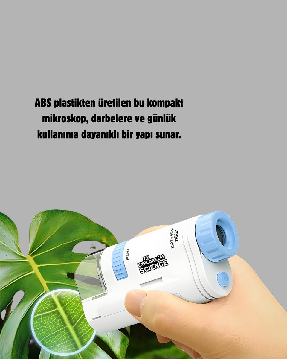 LED Işıklı Mikroskop 80X–200X Zoom Eğitici Bilim Seti ve Taşınabilir LED Işıklı Mikroskop 80X–200X Zoom Eğitici Bilim Seti ve Taşınabilir