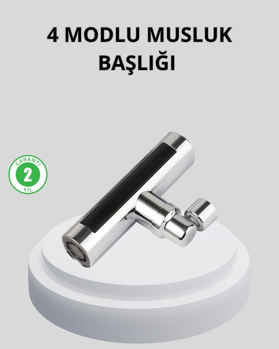 360° Dönebilen Musluk Başlığı 4 Fonksiyonlu Su Tasarruflu ve Dayanıklı 360° Dönebilen Musluk Başlığı 4 Fonksiyonlu Su Tasarruflu ve Dayanıklı