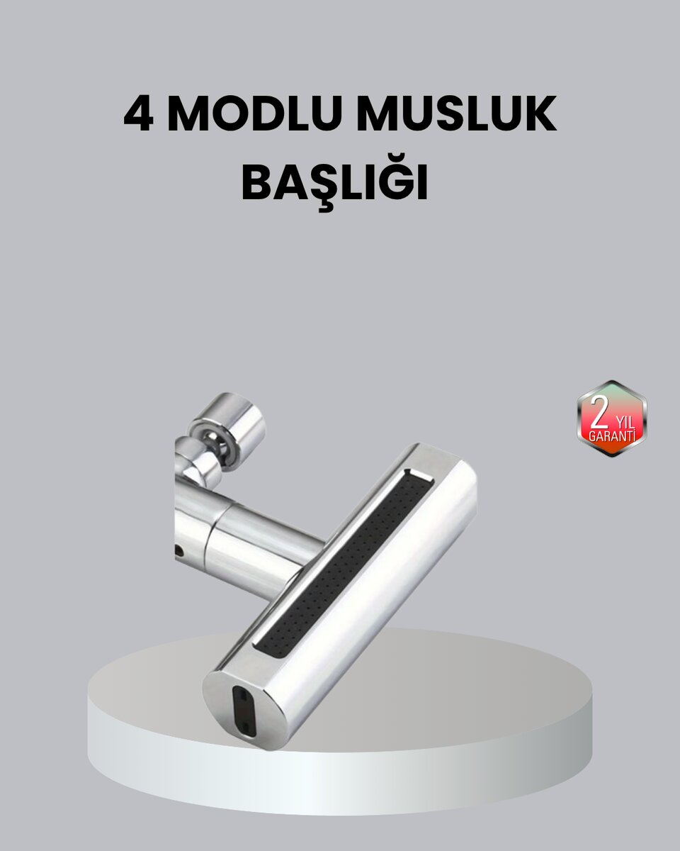 ABS Pirinç Alaşımlı Musluk Başlığı 4 Modlu 360° Dönebilen ve Ekonomik ABS Pirinç Alaşımlı Musluk Başlığı 4 Modlu 360° Dönebilen ve Ekonomik