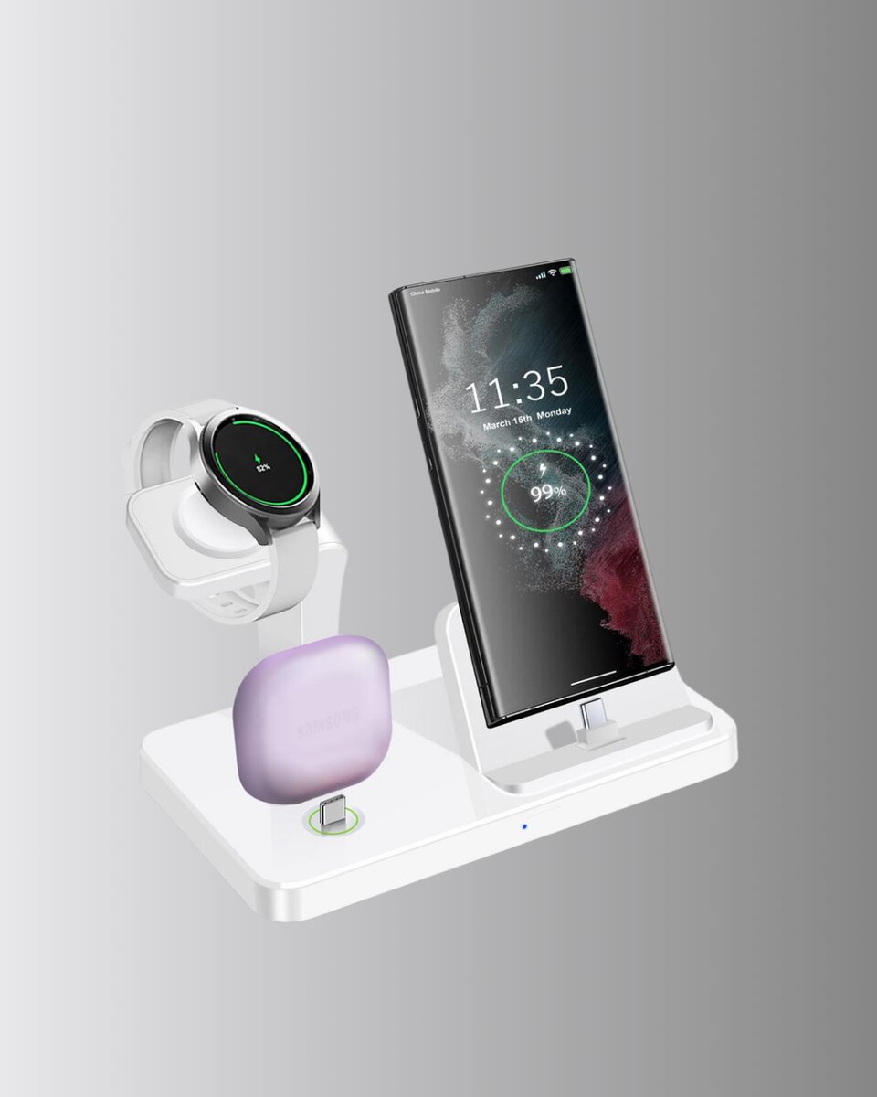 Kablosuz Şarj İstasyonu 4’ü 1 Arada iPhone Watch ve AirPods Uyumlu Kablosuz Şarj İstasyonu 4’ü 1 Arada iPhone Watch ve AirPods Uyumlu