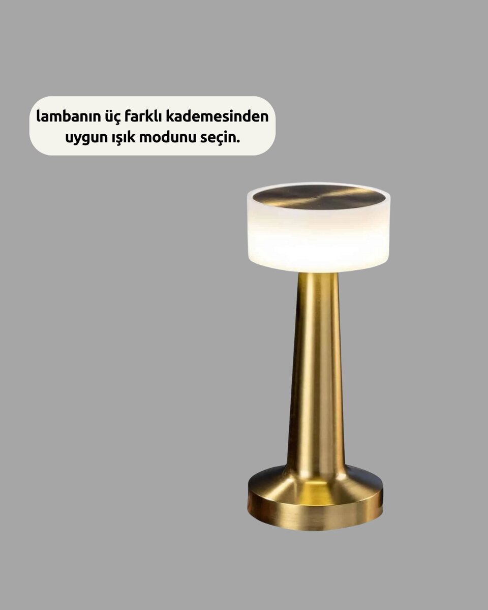 Modern USB'li Kablosuz Masa Lambası – Minimalist Tasarım, 3 Farklı Parlaklık Modern USB'li Kablosuz Masa Lambası – Minimalist Tasarım, 3 Farklı Parlaklık