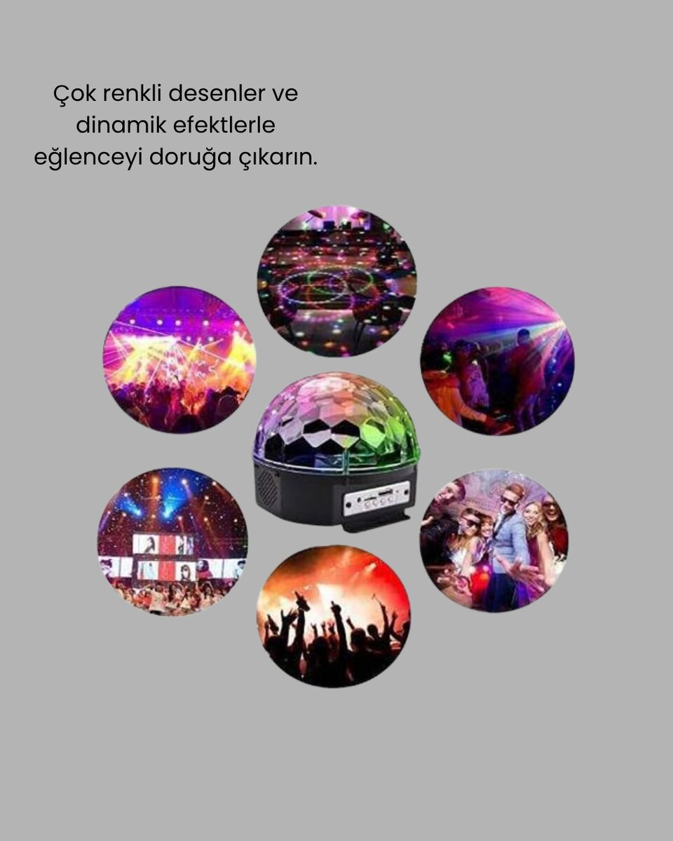 Taşınabilir Mini Disko Topu Lamba – Müzikle Senkronize Işık Efekti ve Parti Atmosferi Taşınabilir Mini Disko Topu Lamba – Müzikle Senkronize Işık Efekti ve Parti Atmosferi