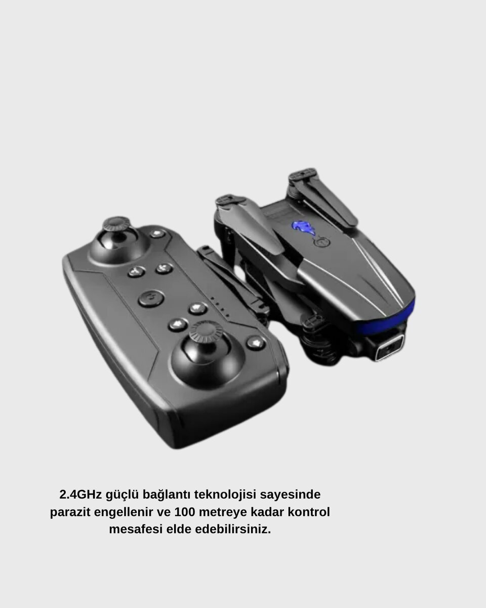 Wi-Fi Bağlantılı 4K Drone Katlanabilir ve 360° Takla Özellikli Wi-Fi Bağlantılı 4K Drone Katlanabilir ve 360° Takla Özellikli