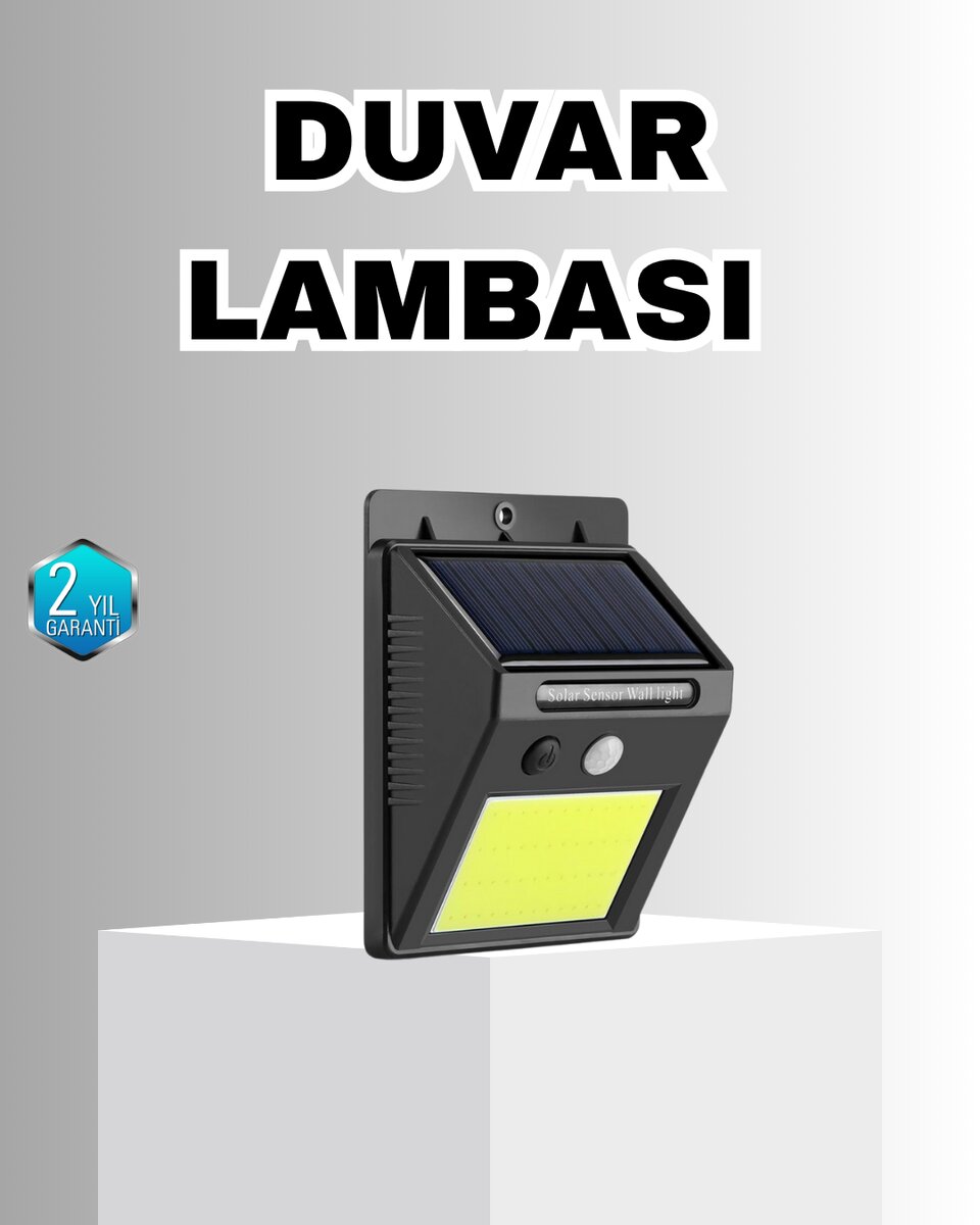 Solar Güçlü LED Dış Mekan Lambası – Güneş Enerjisiyle Şarj Olan Sensörlü Bahçe Işığı Solar Güçlü LED Dış Mekan Lambası – Güneş Enerjisiyle Şarj Olan Sensörlü Bahçe Işığı