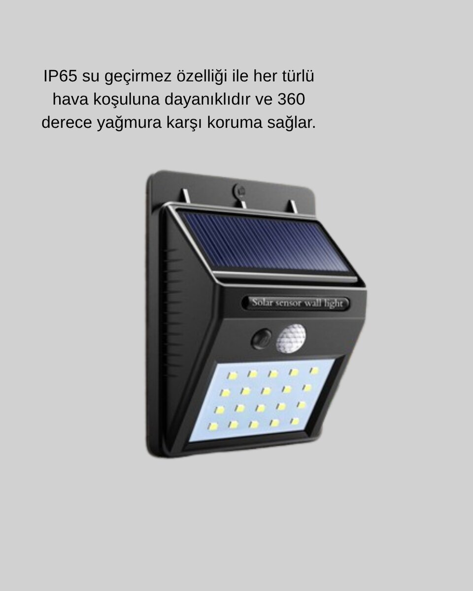 Solar Güçlü LED Dış Mekan Lambası – Güneş Enerjisiyle Şarj Olan Sensörlü Bahçe Işığı Solar Güçlü LED Dış Mekan Lambası – Güneş Enerjisiyle Şarj Olan Sensörlü Bahçe Işığı