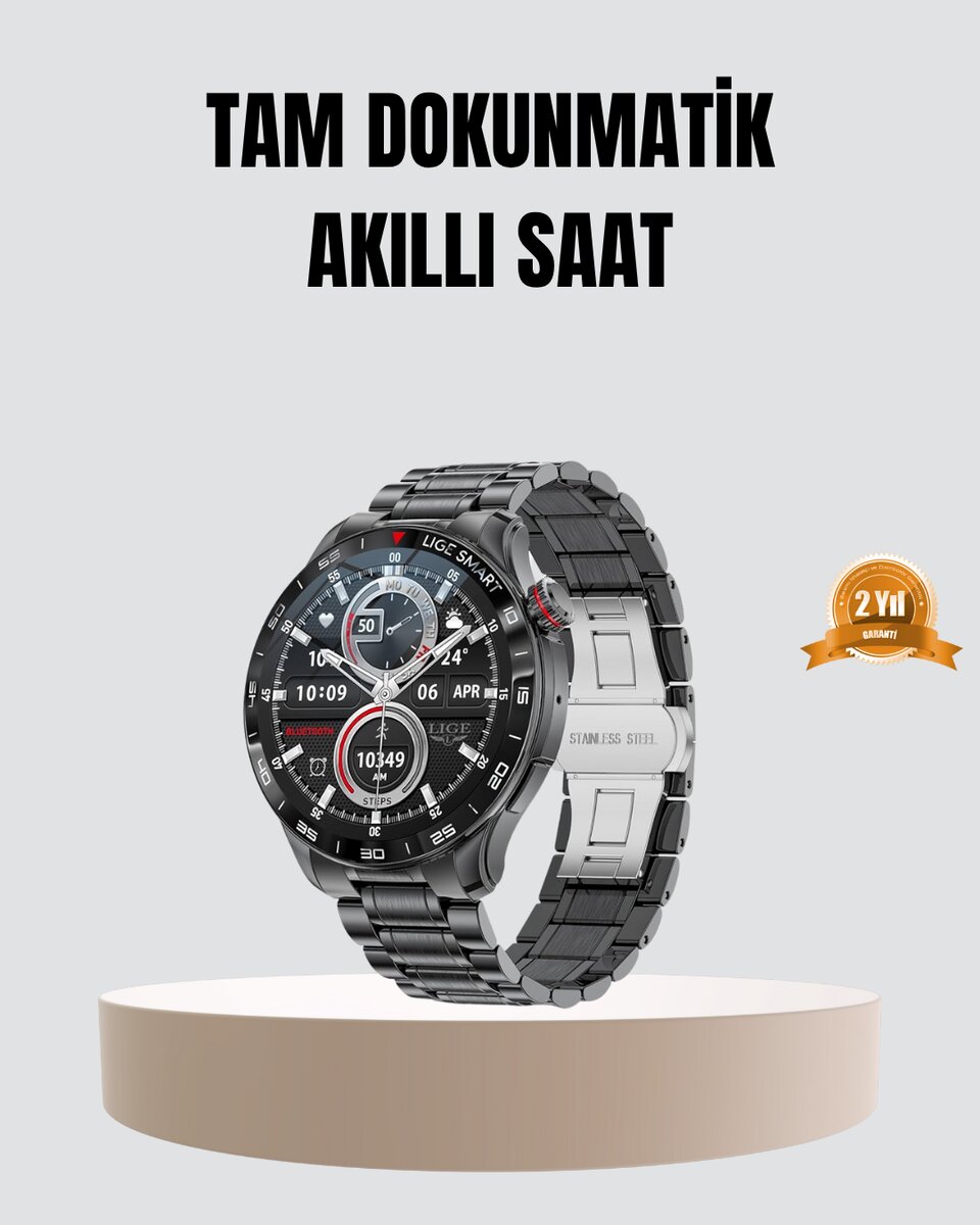 100mAh Şarjlı Akıllı Saat – Mesaj Bildirimi, Müzik Kontrolü ve Ergonomik Tasarım