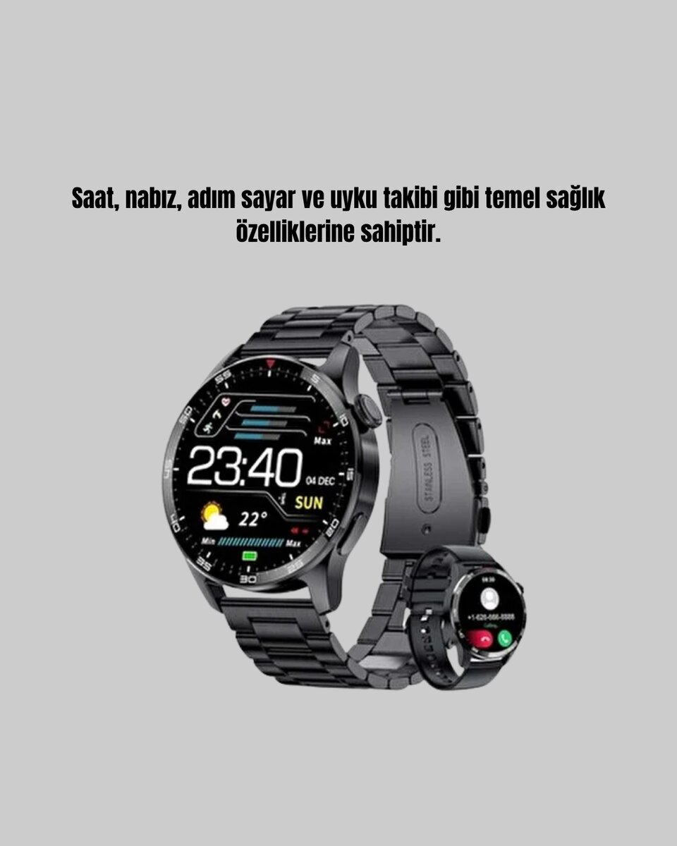 100mAh Şarjlı Akıllı Saat – Mesaj Bildirimi, Müzik Kontrolü ve Ergonomik Tasarım