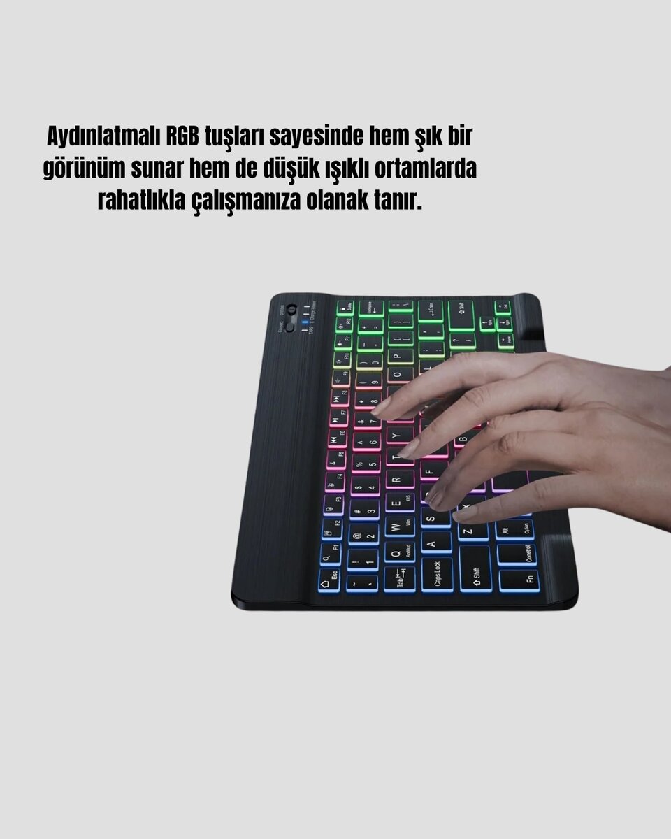RGB Aydınlatmalı Q Klavye Türkçe Karakter Destekli RGB Aydınlatmalı Q Klavye Türkçe Karakter Destekli