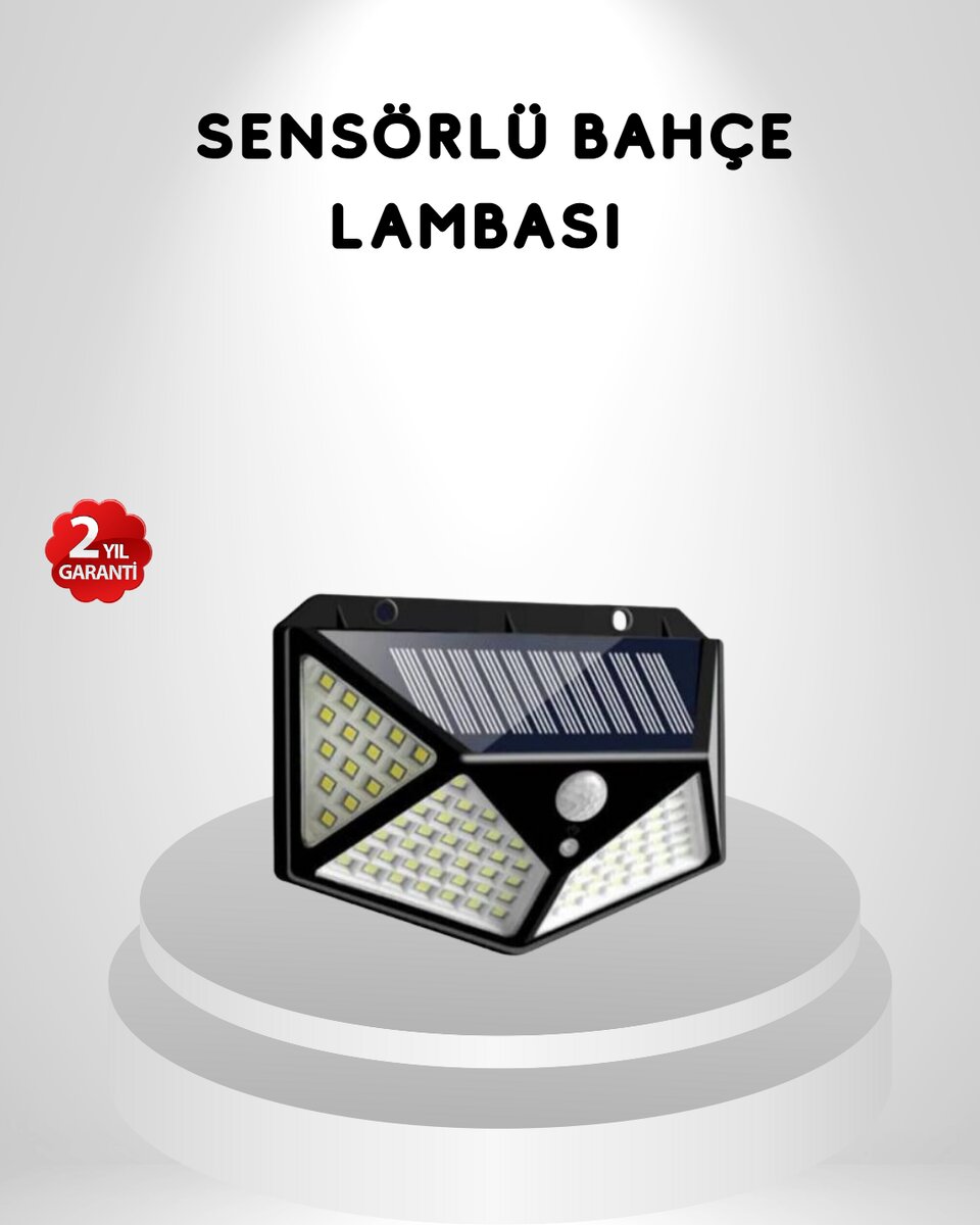 100 LED Güneş Enerjili Bahçe Lambası – PIR Sensörlü, IP65 Su Geçirmez Dış Mekan Aydınlatma 100 LED Güneş Enerjili Bahçe Lambası – PIR Sensörlü, IP65 Su Geçirmez Dış Mekan Aydınlatma
