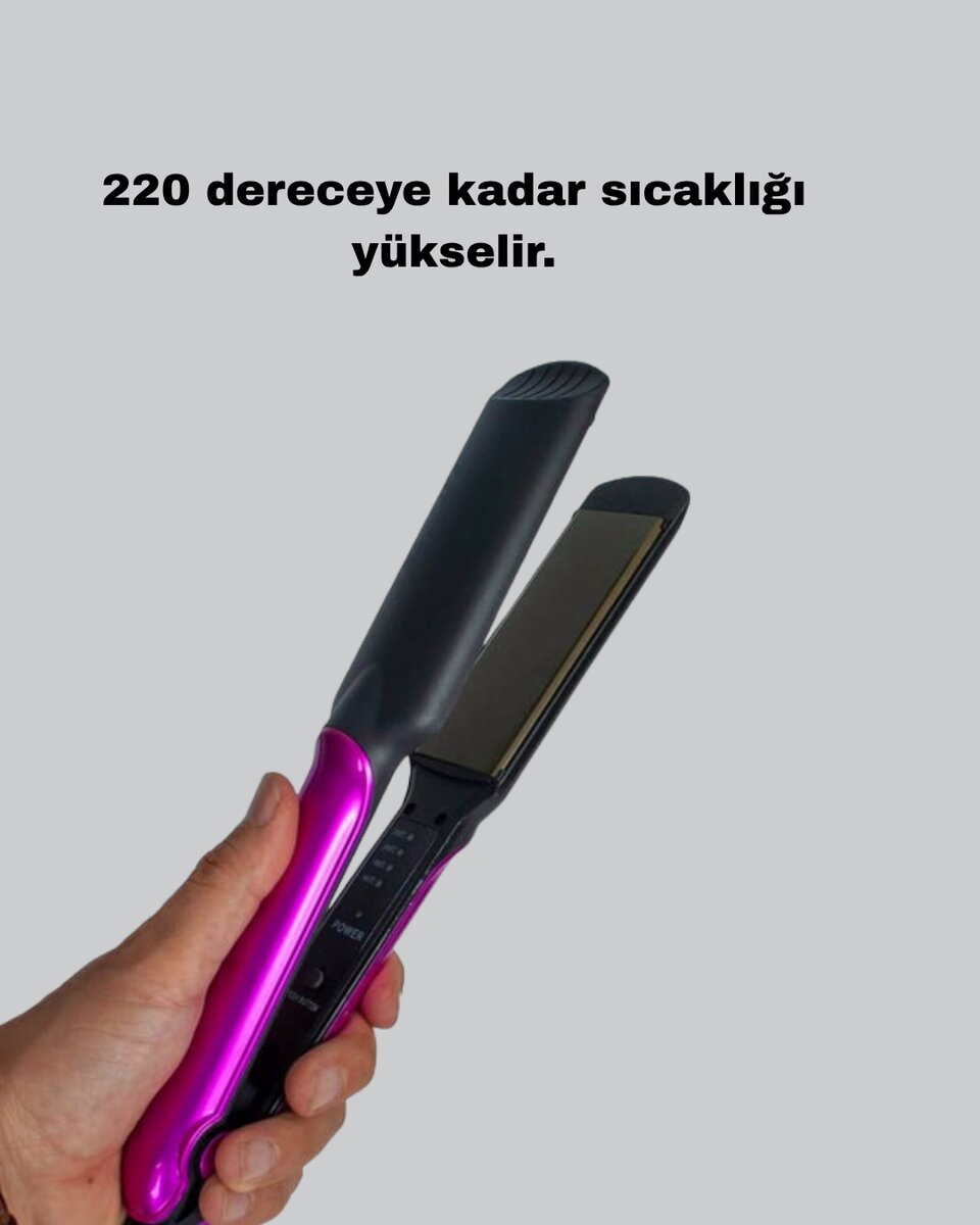 İyonik Saç Düzleştirici – 220°C Isıya Kadar Çıkan, LED Göstergeli ve Eşit Isı Dağılımlı Plaka İyonik Saç Düzleştirici – 220°C Isıya Kadar Çıkan, LED Göstergeli ve Eşit Isı Dağılımlı Plaka