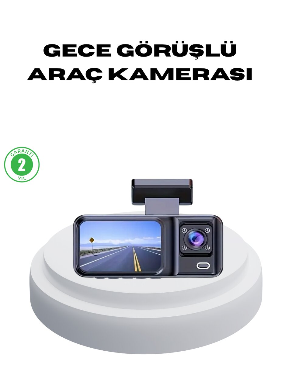 170° Geniş Açılı 3 Kameralı Araç İçi Kayıt Cihazı Gece Görüşlü 170° Geniş Açılı 3 Kameralı Araç İçi Kayıt Cihazı Gece Görüşlü