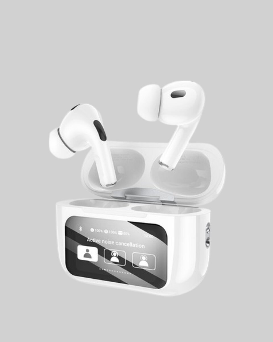 Dokunmatik Ekranlı Bluetooth Kulaklık – ANC, Suya Dayanıklı, Powerbank Kutulu Dokunmatik Ekranlı Bluetooth Kulaklık – ANC, Suya Dayanıklı, Powerbank Kutulu