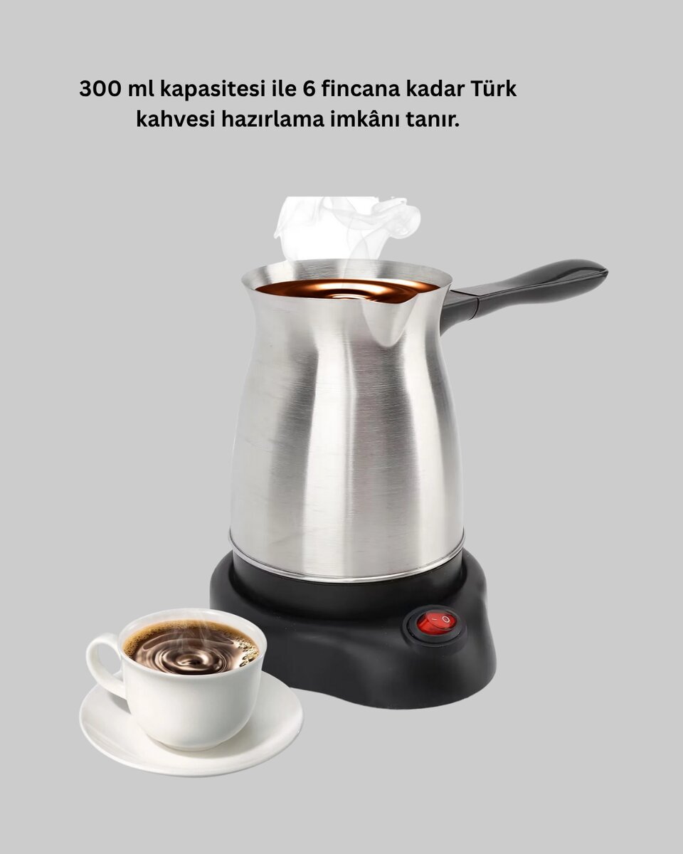 800W Paslanmaz Elektrikli Cezve Gizli Rezistans ve Ergonomik Kulp 800W Paslanmaz Elektrikli Cezve Gizli Rezistans ve Ergonomik Kulp