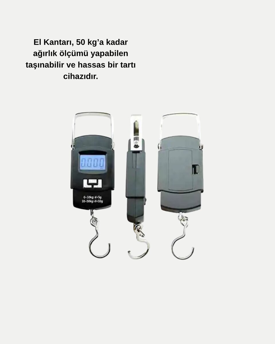 Dijital El Kantarı – 50 Kg Taşıma Kapasiteli, Taşınabilir Hassas Tartı Dijital El Kantarı – 50 Kg Taşıma Kapasiteli, Taşınabilir Hassas Tartı