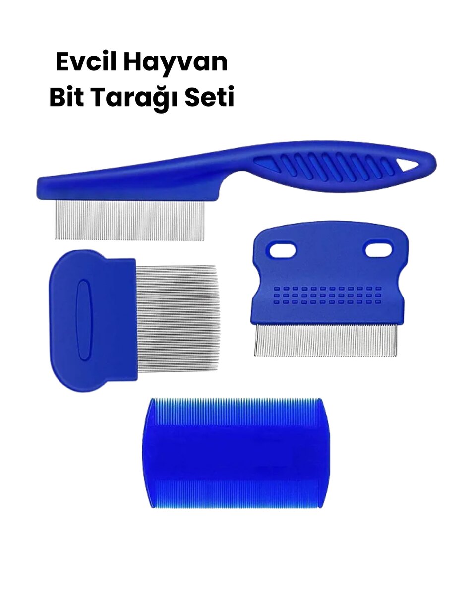 Bit, Pire ve Tüy Temizliğine Uygun Çok Amaçlı Evcil Hayvan Tarağı Seti