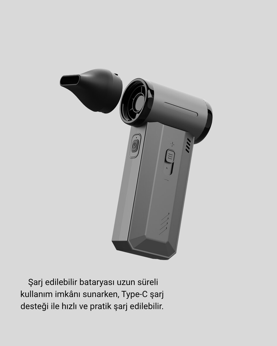 130000 RPM Çok Fonksiyonlu Şarjlı Hava Üfleme ve Vakum Temizlik Cihazı 130000 RPM Çok Fonksiyonlu Şarjlı Hava Üfleme ve Vakum Temizlik Cihazı
