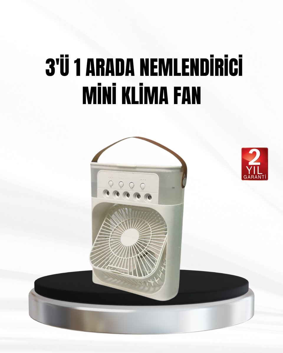 3’ü 1 Arada Mini Klima Fan USB Şarjlı, 7 Renk Gece Lambalı ve Nemlendirici 3’ü 1 Arada Mini Klima Fan USB Şarjlı, 7 Renk Gece Lambalı ve Nemlendirici