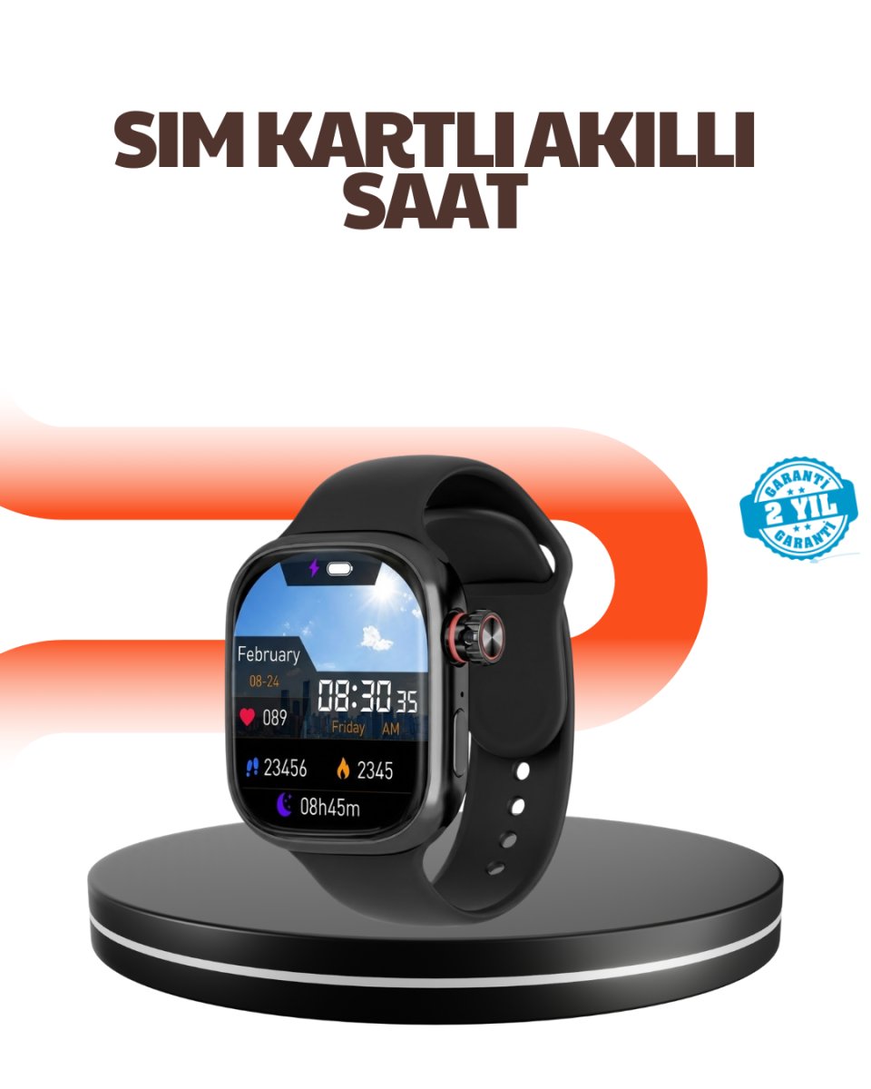 Telefon Bağımsız SIM Kartlı Akıllı Saat Nabız Ölçerli Telefon Bağımsız SIM Kartlı Akıllı Saat Nabız Ölçerli
