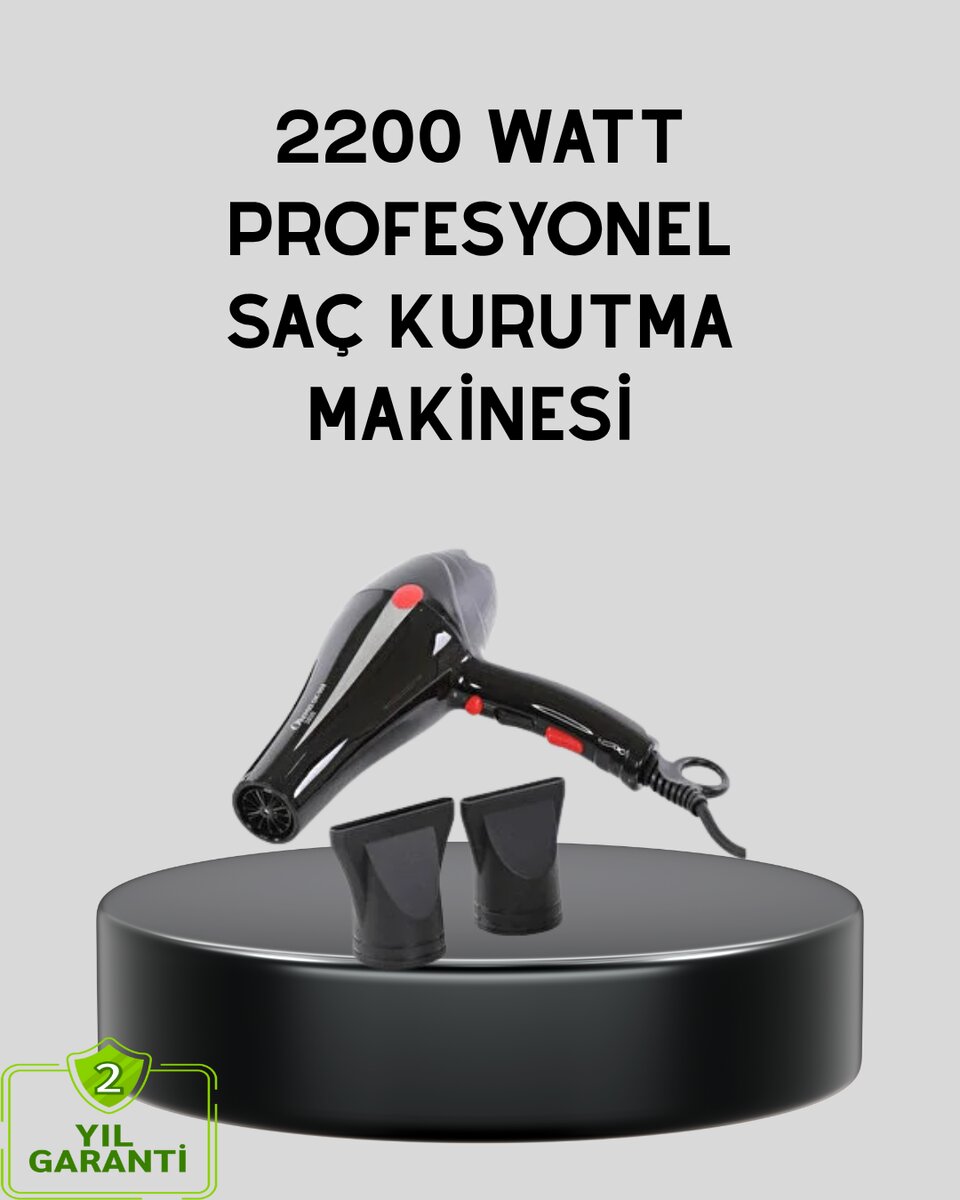 Profesyonel 2200W Fön Makinesi – AC Motorlu, Hızlı Kurutma, Hafif Tasarım Profesyonel 2200W Fön Makinesi – AC Motorlu, Hızlı Kurutma, Hafif Tasarım