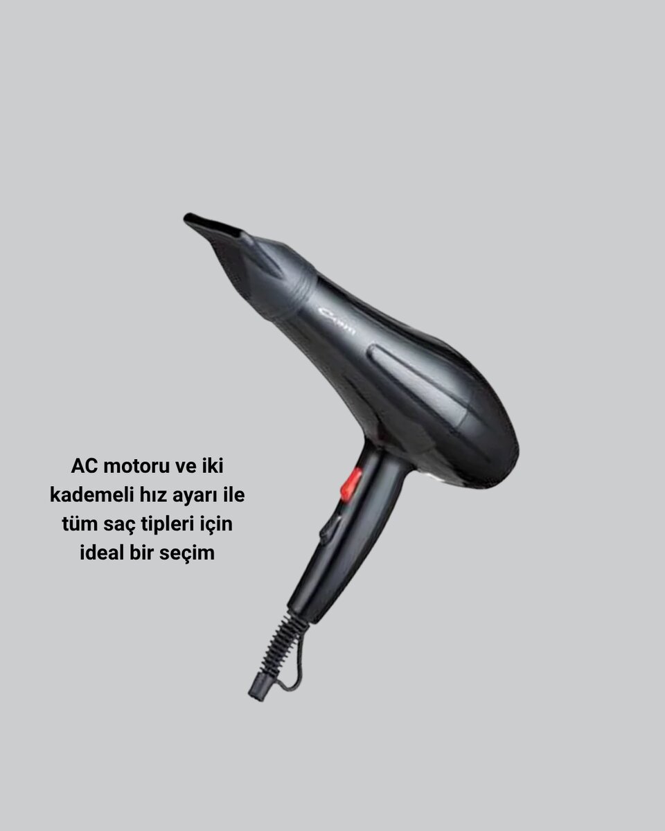 Profesyonel 2200W Fön Makinesi – AC Motorlu, Hızlı Kurutma, Hafif Tasarım Profesyonel 2200W Fön Makinesi – AC Motorlu, Hızlı Kurutma, Hafif Tasarım