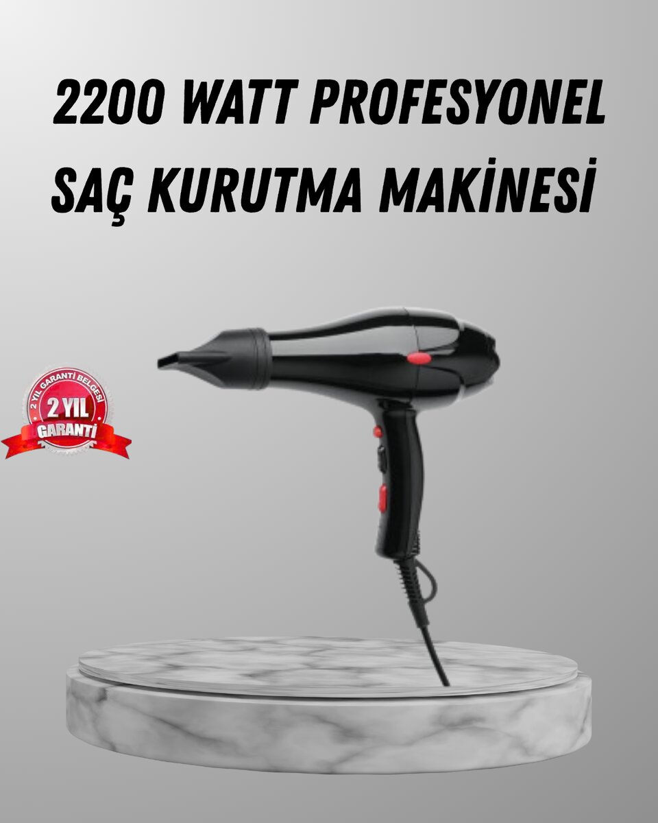 2200W Fön Makinesi – Profesyonel AC Motor, Soğuk ve Sıcak Üfleme 2200W Fön Makinesi – Profesyonel AC Motor, Soğuk ve Sıcak Üfleme