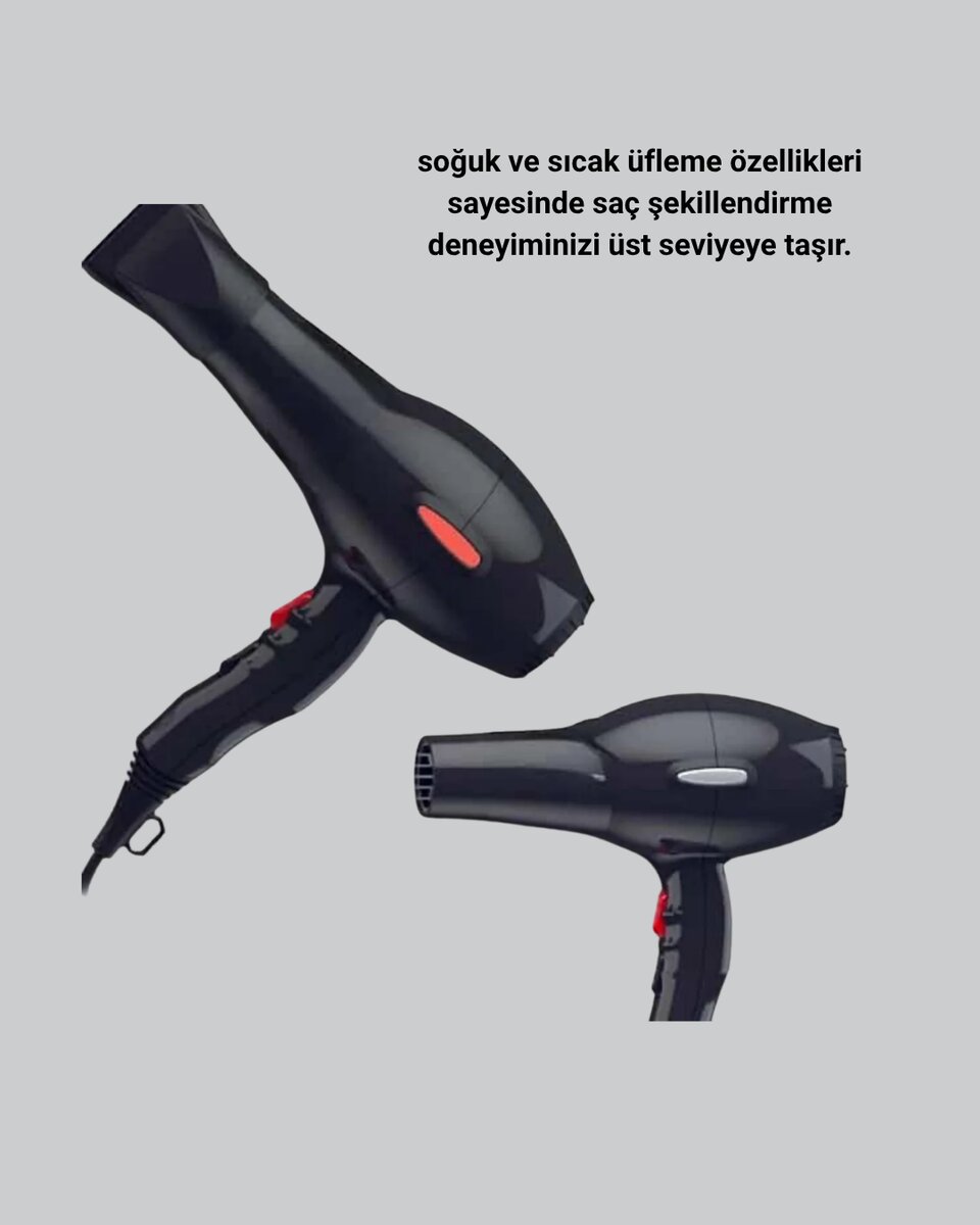 2200W Fön Makinesi – Profesyonel AC Motor, Soğuk ve Sıcak Üfleme 2200W Fön Makinesi – Profesyonel AC Motor, Soğuk ve Sıcak Üfleme