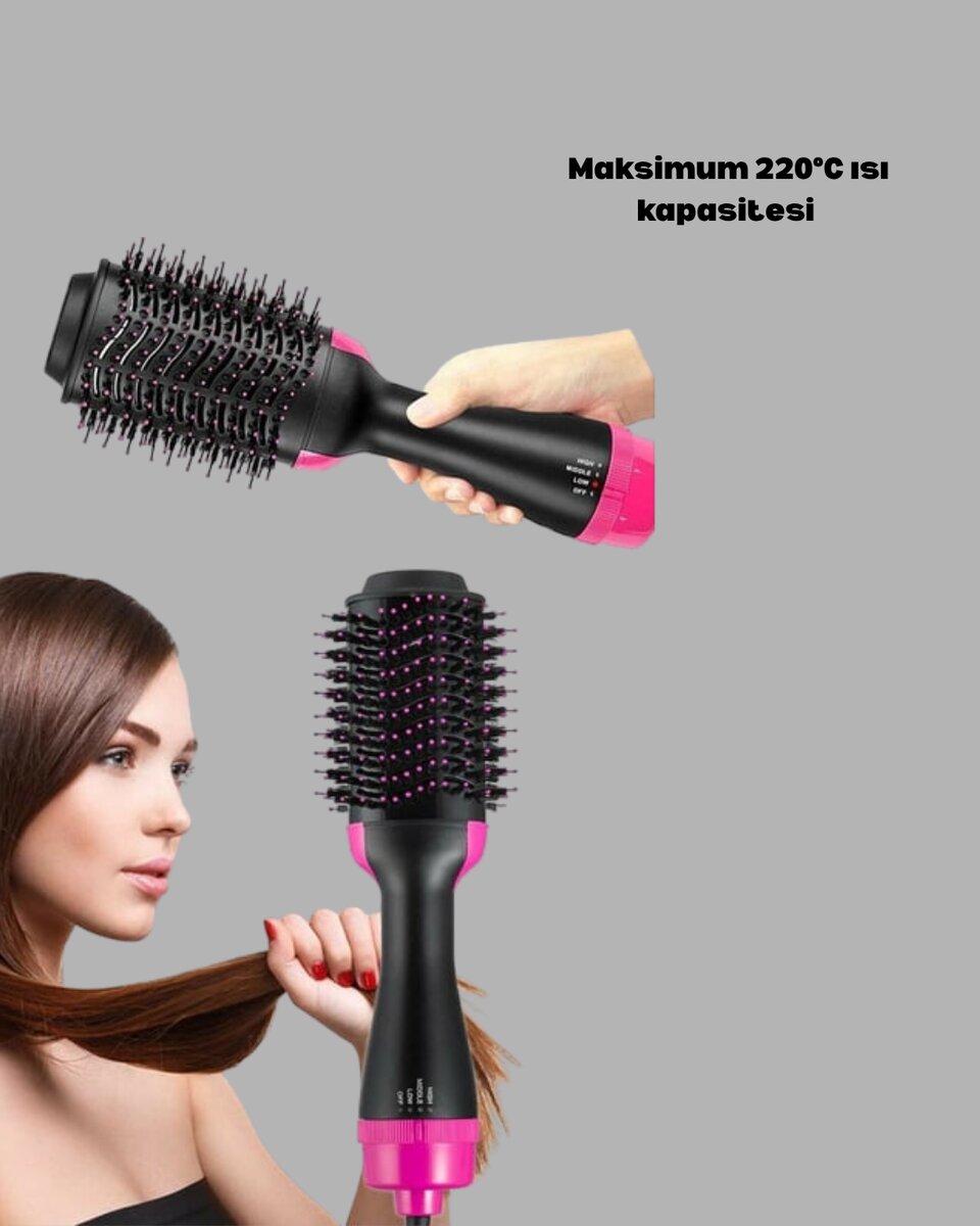 220°C Profesyonel Fön Tarağı – Negatif İyon Teknolojili, 3 Isı Kademeli, 1200W 220°C Profesyonel Fön Tarağı – Negatif İyon Teknolojili, 3 Isı Kademeli, 1200W