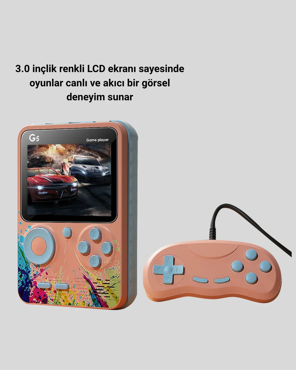 Retro Taşınabilir Oyun Konsolu 500 Klasik Oyunlu, 3.0 İnç Renkli Ekran Retro Taşınabilir Oyun Konsolu 500 Klasik Oyunlu, 3.0 İnç Renkli Ekran