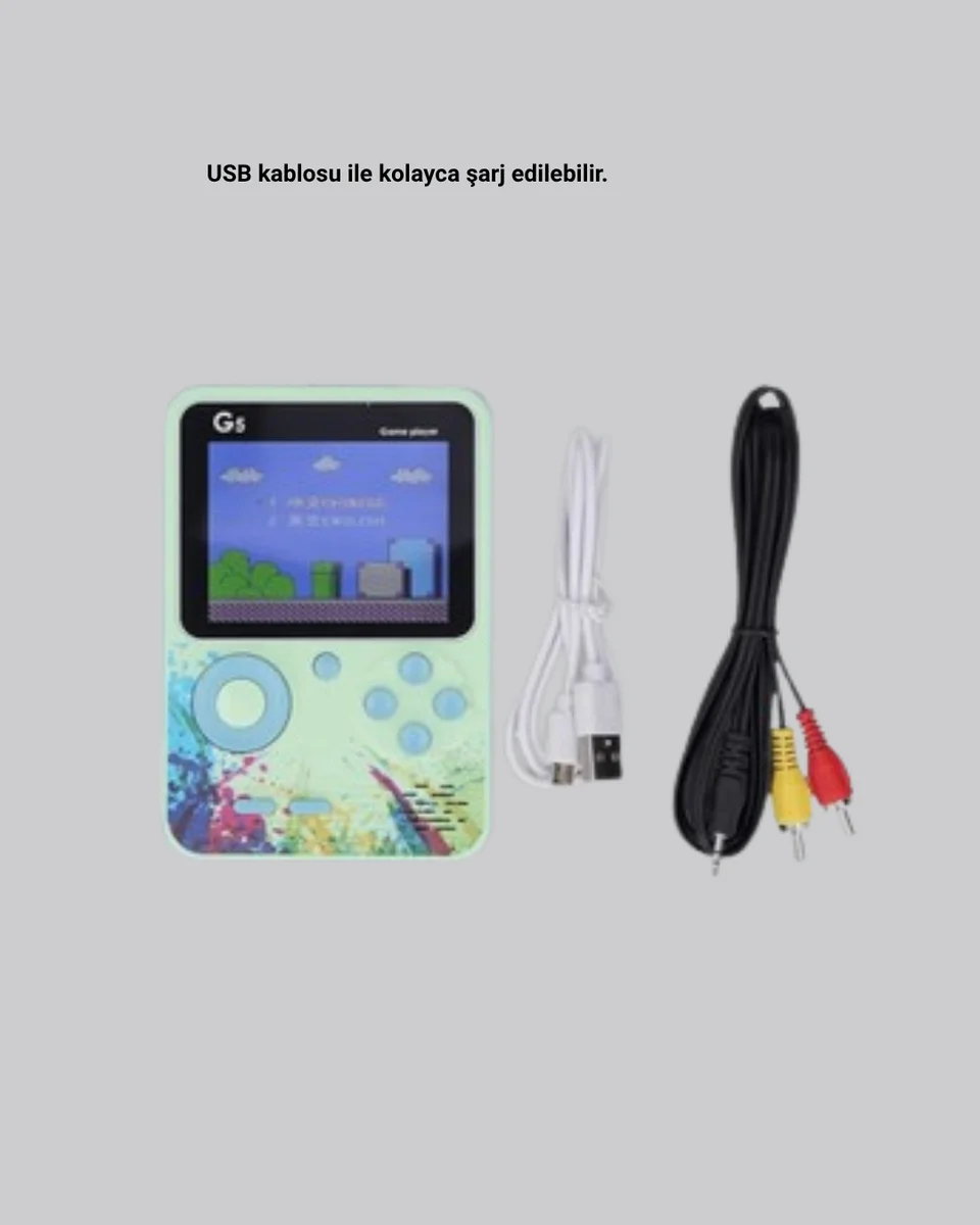G5 Taşınabilir Retro Game Box 500 Oyunlu Şarjlı Mini Oyun Konsolu
