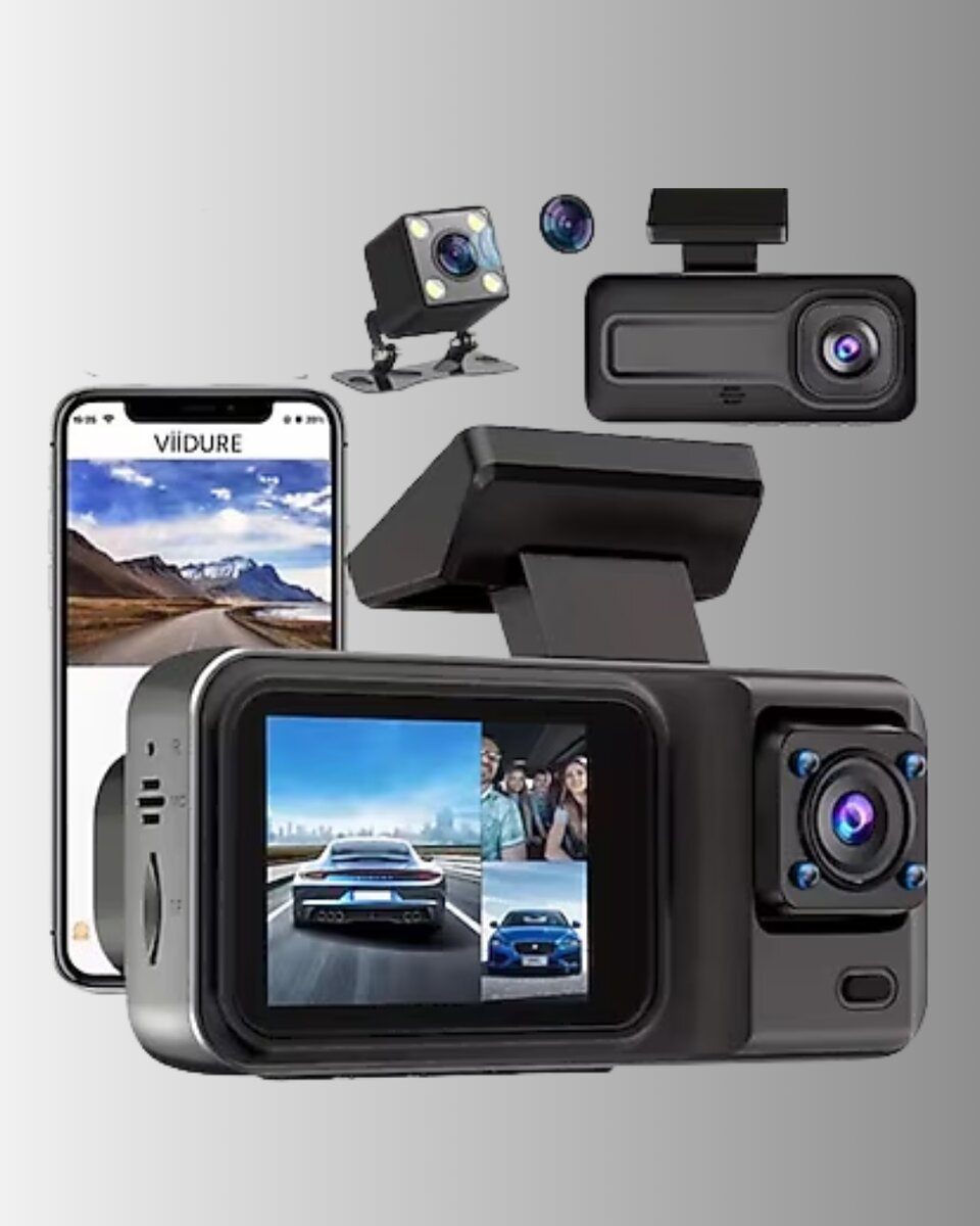1080P Üç Kameralı Araç Kamerası Wi-Fi Destekli Park Modu ve G-Sensörlü 1080P Üç Kameralı Araç Kamerası Wi-Fi Destekli Park Modu ve G-Sensörlü